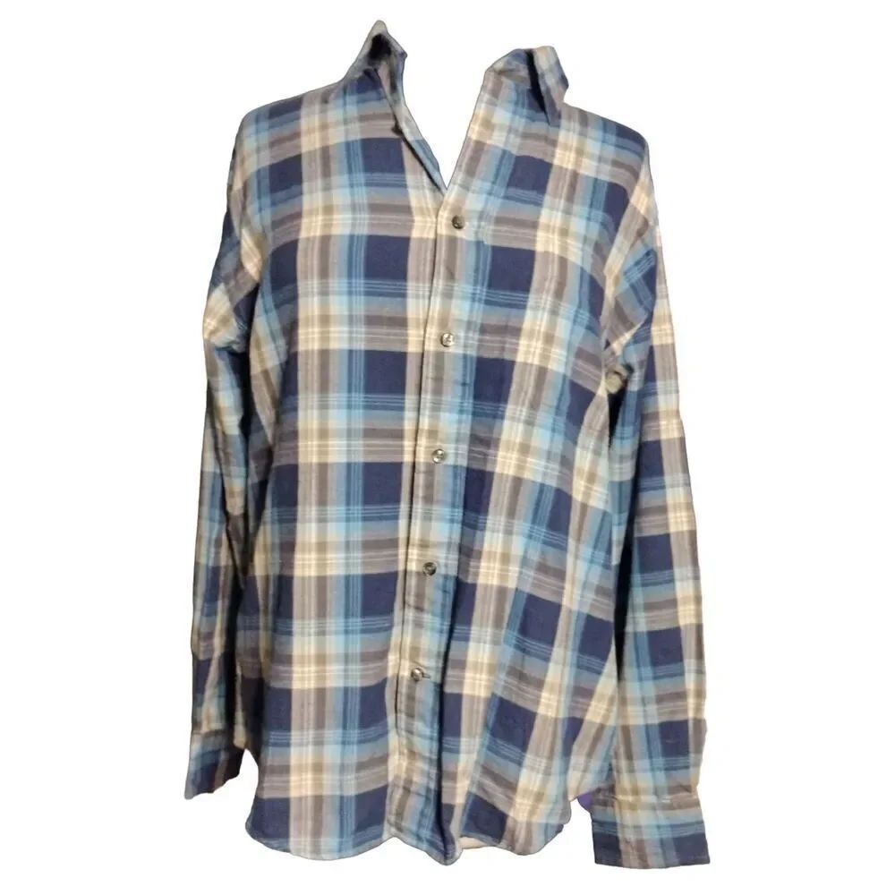 NWOT St Johns Bay Men Flannel Shirt Medium Winter Button-Up Pocket Casual Plaid